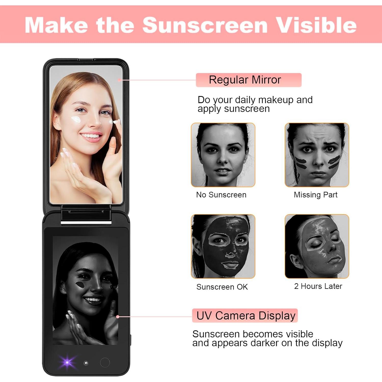 Espejo UV Compacto Vanmirr 4" con Cámara para Protector Solar