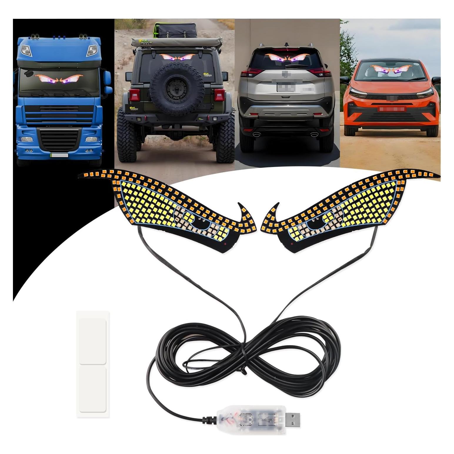 Luces LED Ojos del Diablo DYNVEX Ámbar para Vehículos 2 PCS