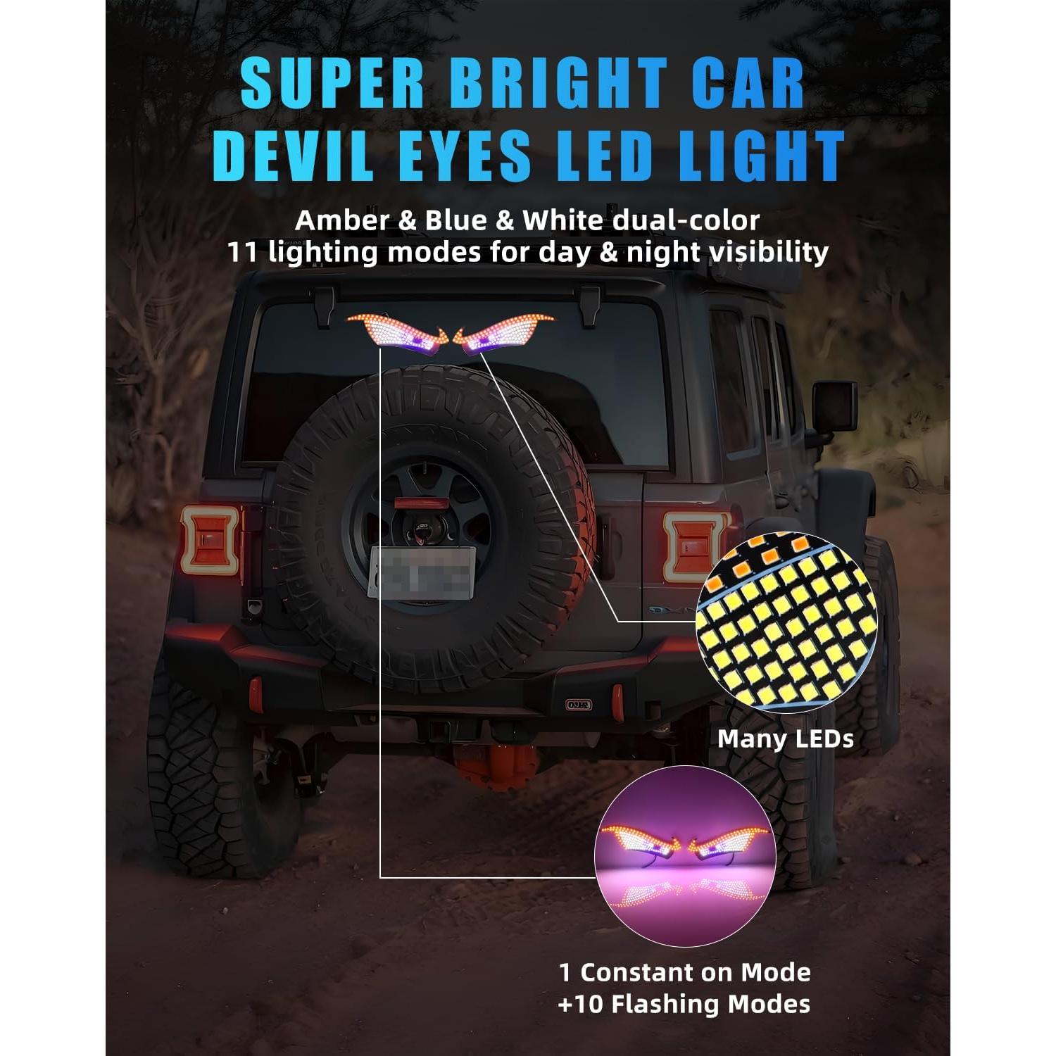 Luces LED Ojos del Diablo DYNVEX Ámbar para Vehículos 2 PCS