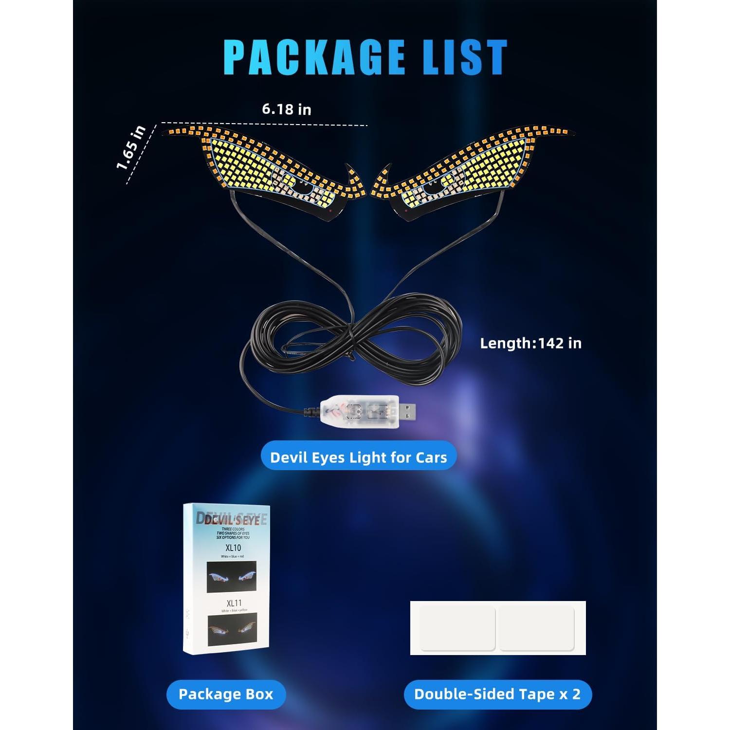 Luces LED Ojos del Diablo DYNVEX Ámbar para Vehículos 2 PCS