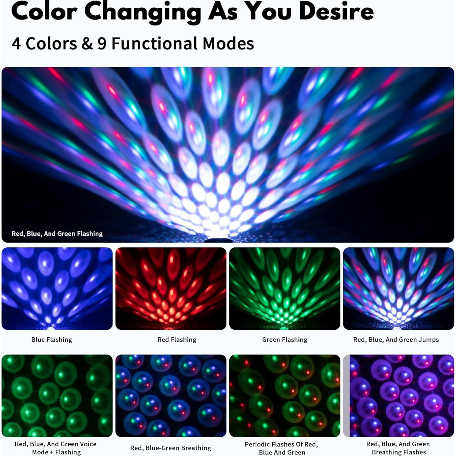 Luces de Techo LED USB LuxLumin, Proyector de Estrellas 4 Colores