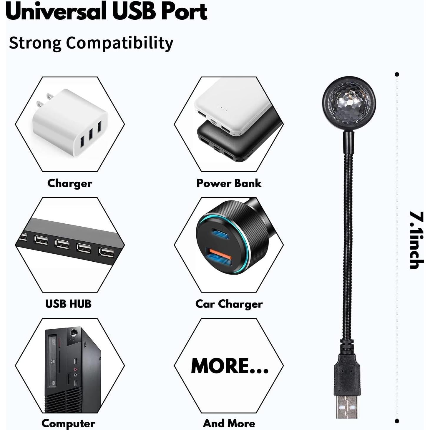 Luces de Techo LED USB LuxLumin, Proyector de Estrellas 4 Colores