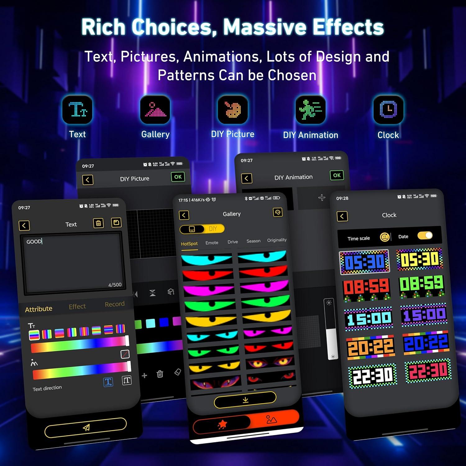 Cartel LED Programable UPONELED UPRP 17.3x7cm Rojo