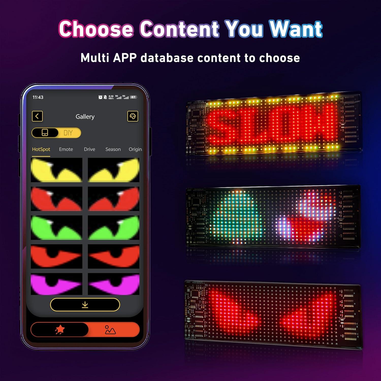 Cartel LED Programable UPONELED UPRP 17.3x7cm Rojo