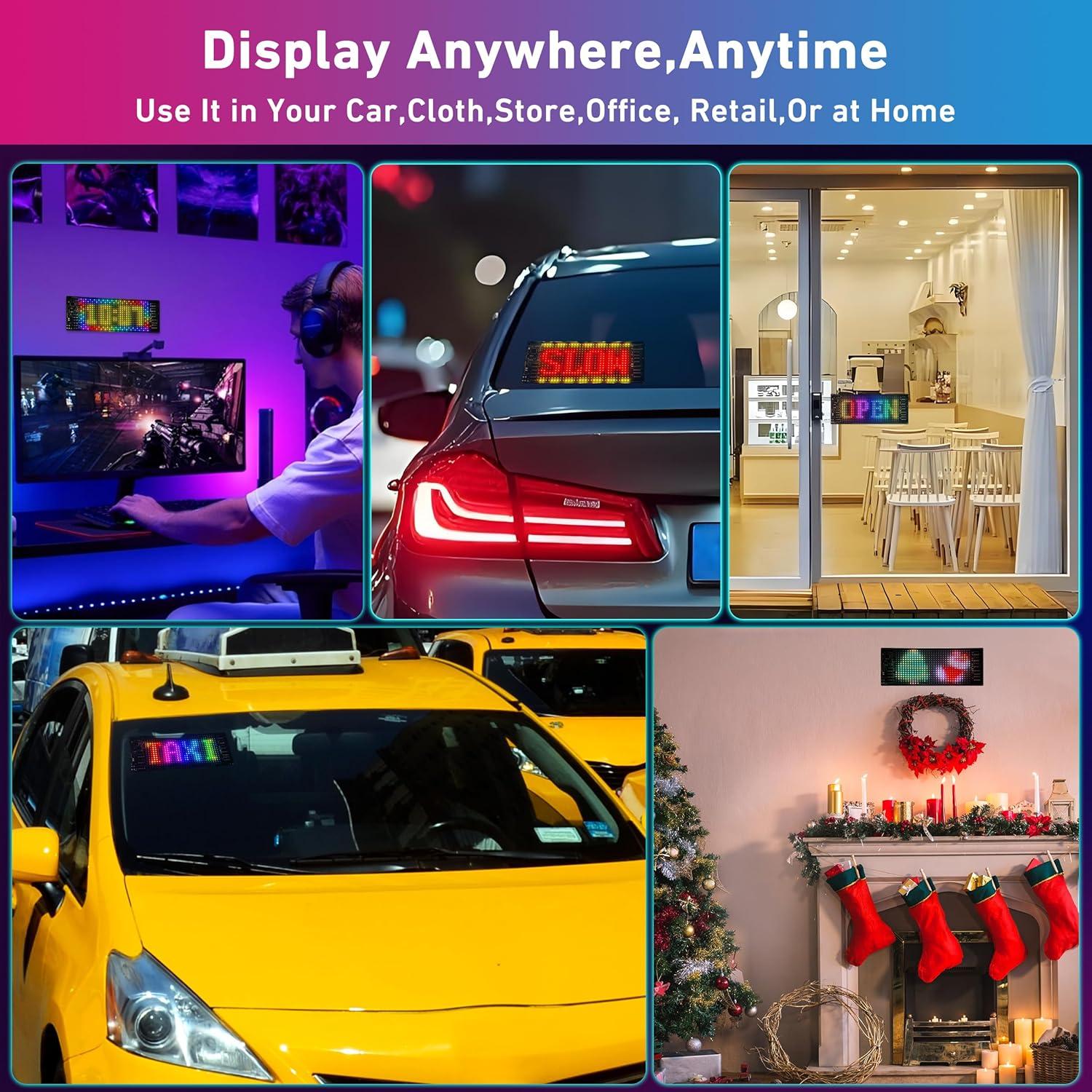 Cartel LED Programable UPONELED UPRP 17.3x7cm Rojo