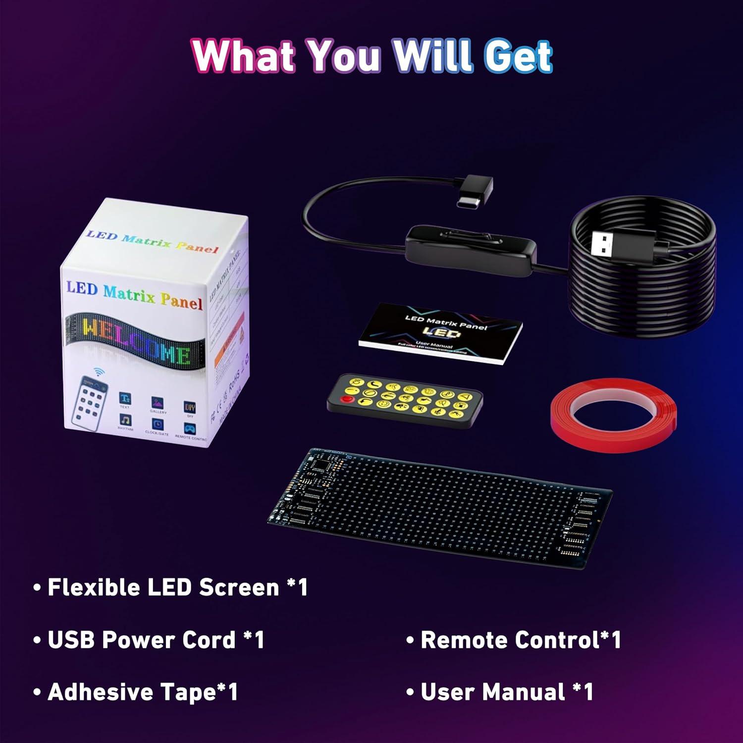 Cartel LED Programable UPONELED UPRP 17.3x7cm Rojo