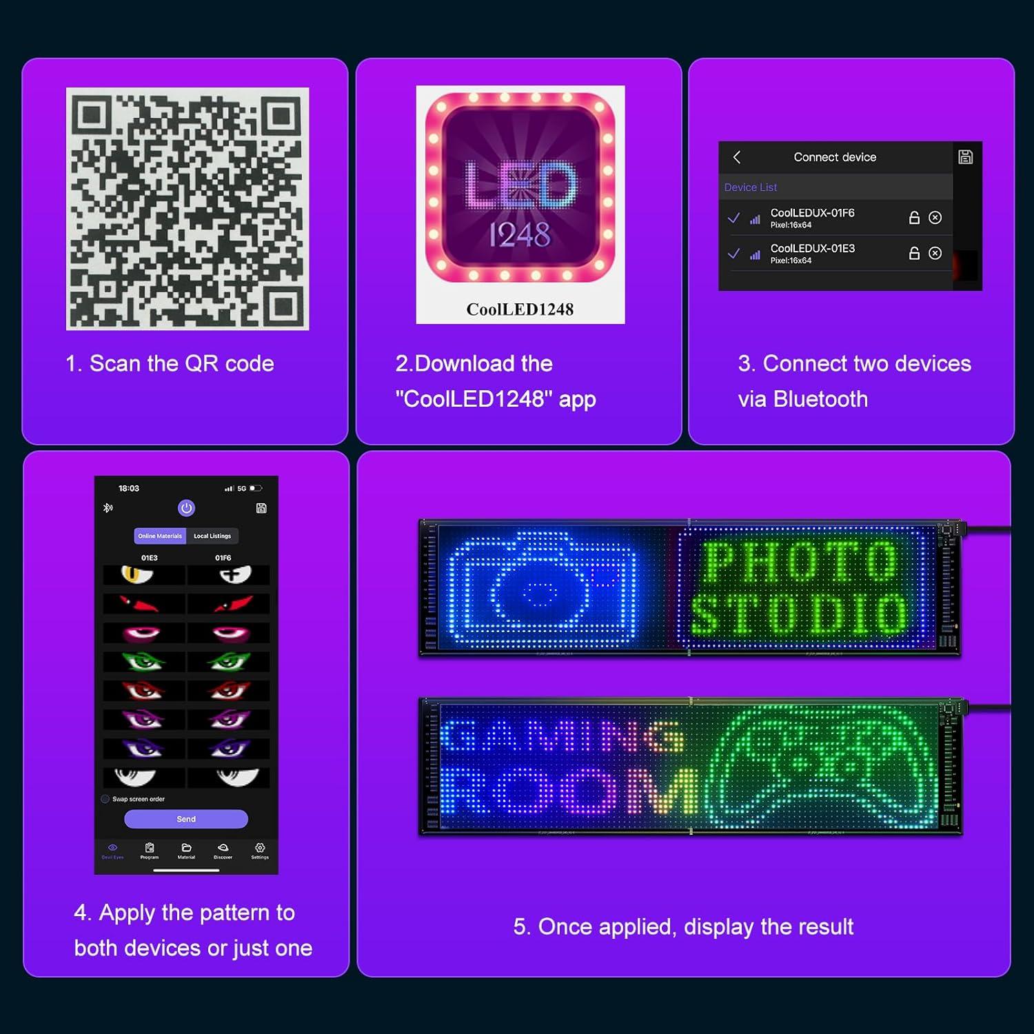 Ojos LED para Parabrisas Fussion - Paquete de 2, Luz Animada