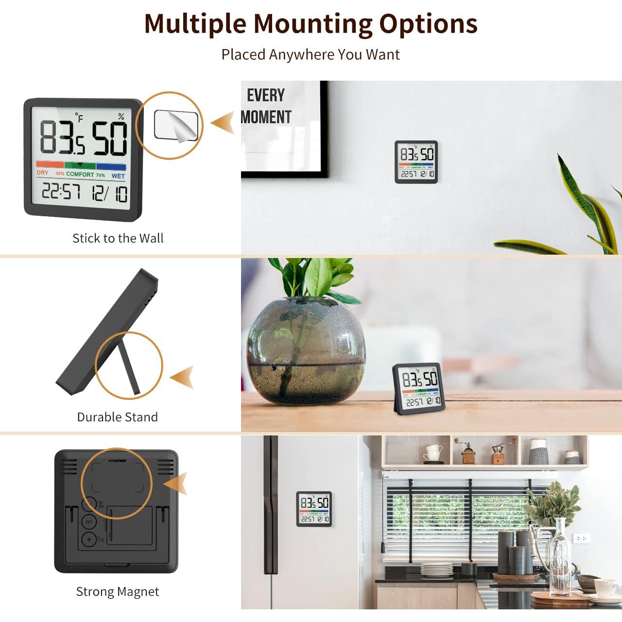 Medidor de Humedad y Temperatura VOCOO - Higrómetro Digital LCD