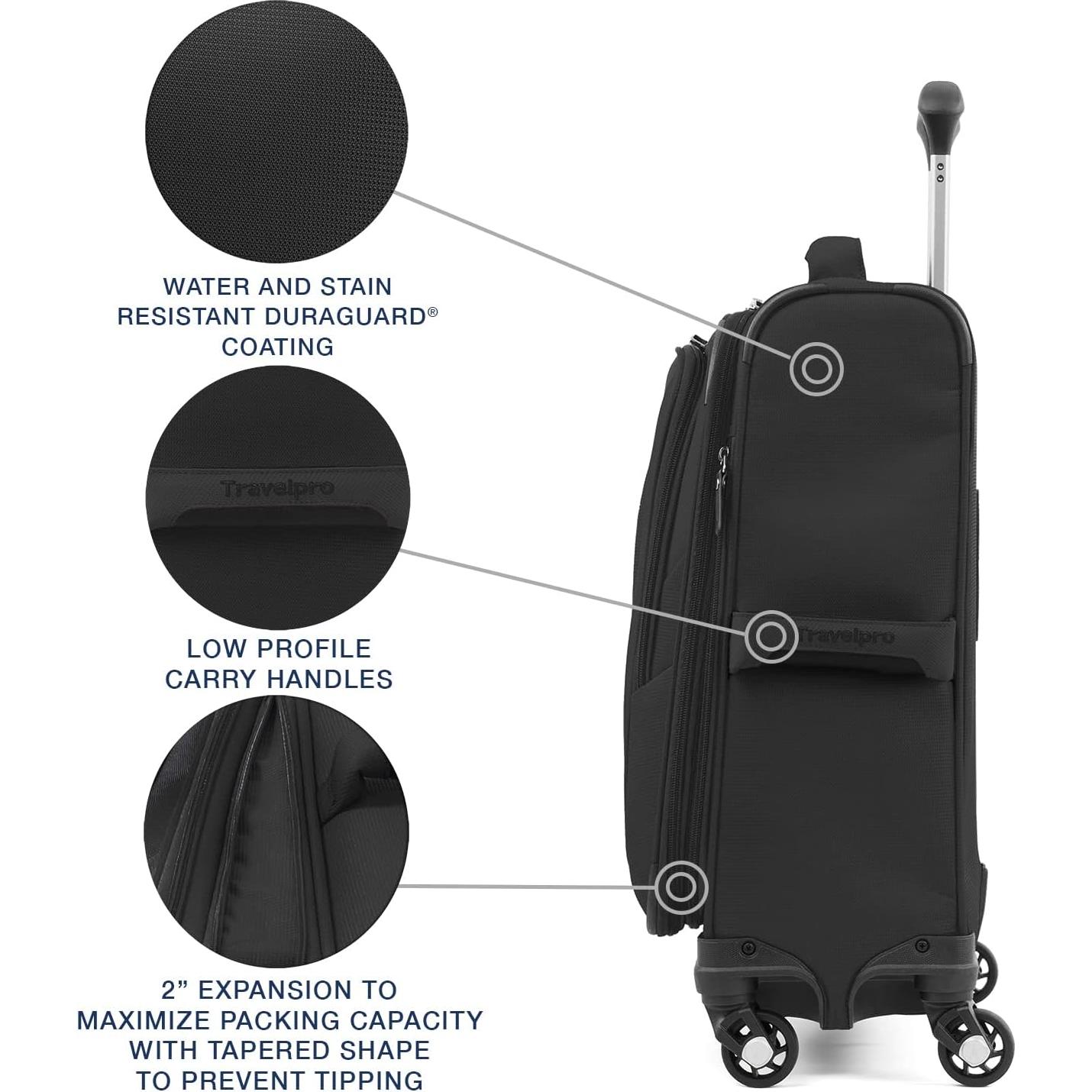 Maleta de Mano Expandible Travelpro Maxlite 5 Negra 19 Pulgadas