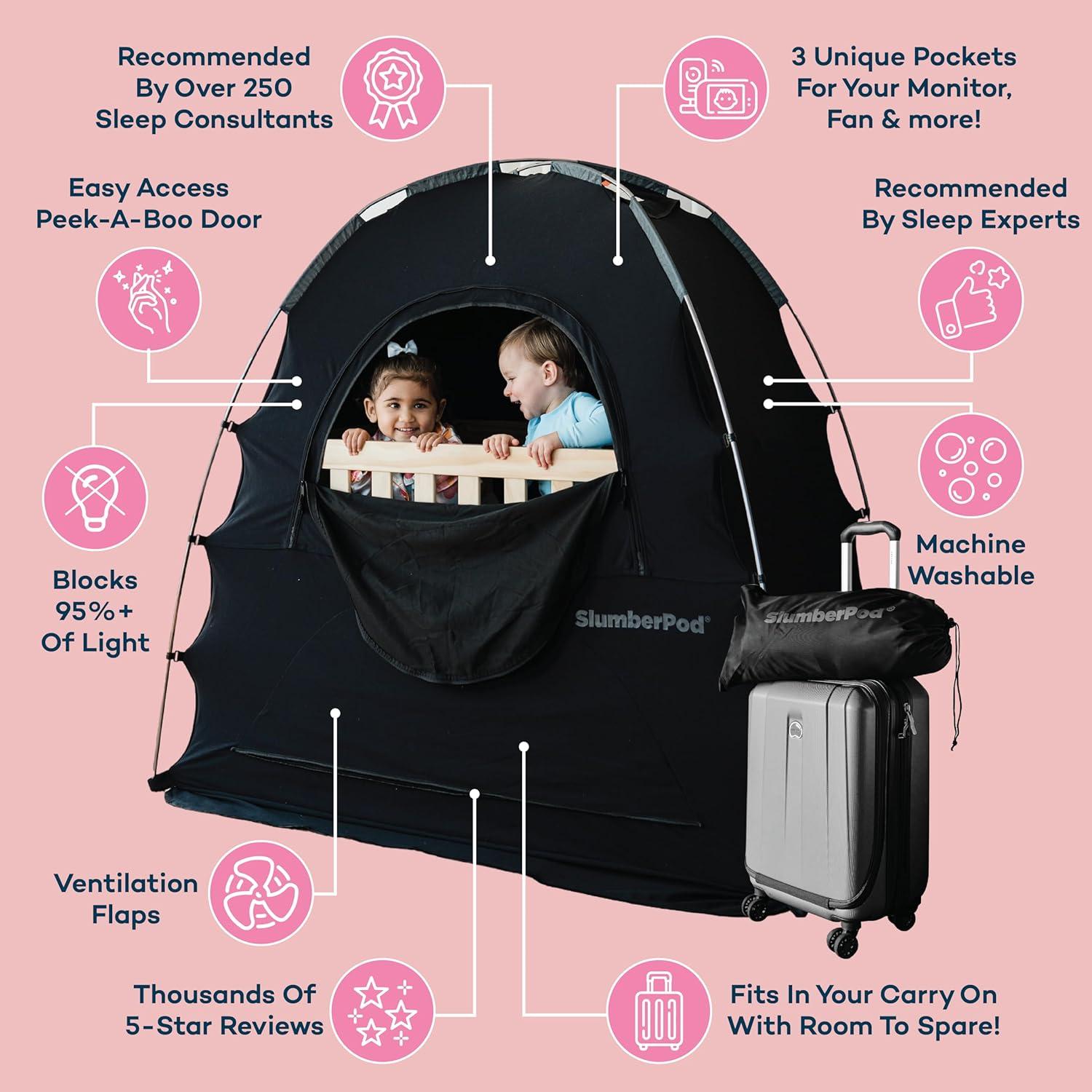 Carpa de Sueño SlumberPod 3.0 Negra para Bebés y Niños