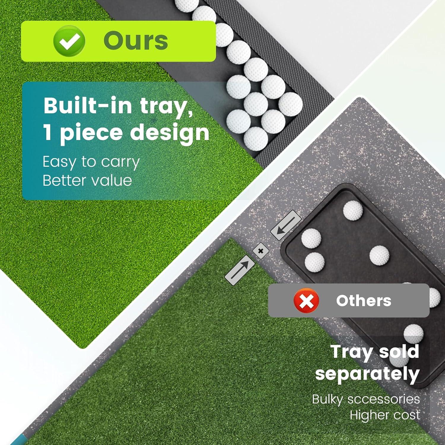 Alfombra de Golf Golfpar 6x4 pies con Bandeja para Pelotas