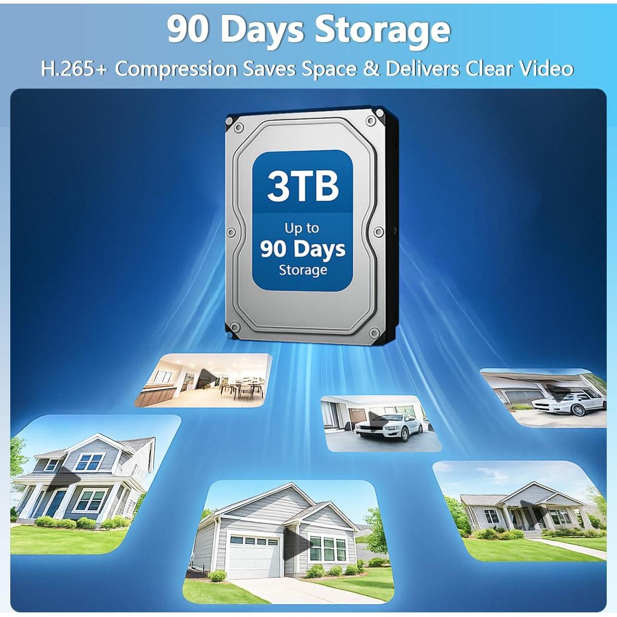 Sistema de Cámara de Seguridad WEILAILIFE 8MP 3TB 90 Días