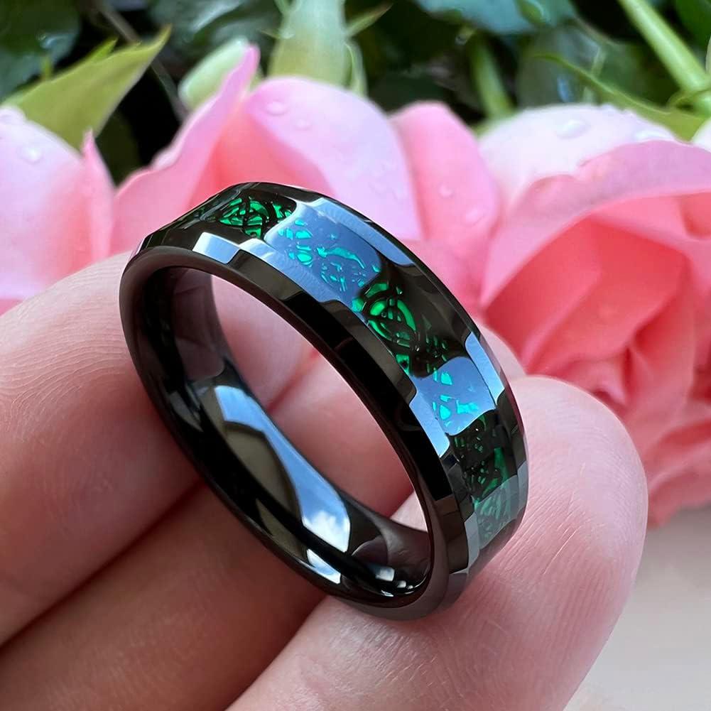 Anillos de tungsteno TUTISS 6mm 8mm con dragón celta