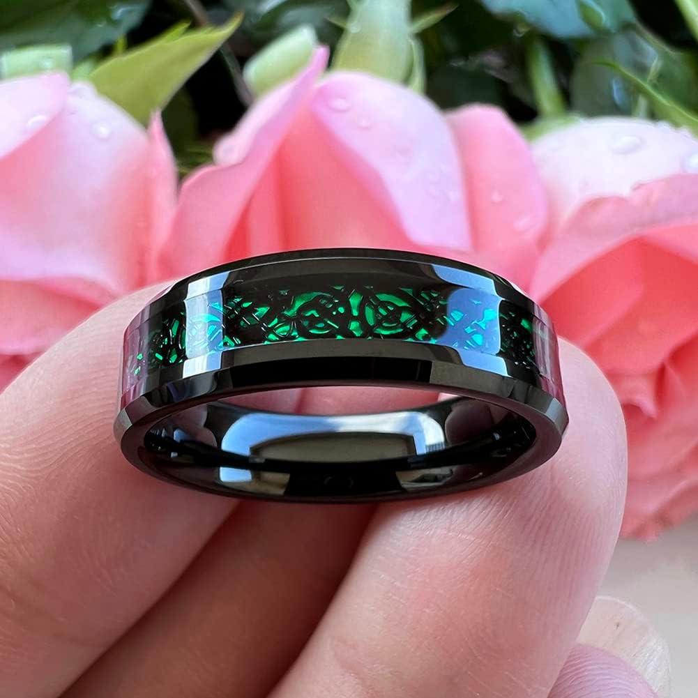 Anillos de tungsteno TUTISS 6mm 8mm con dragón celta