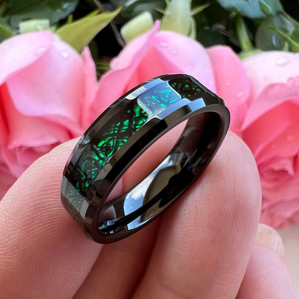 Anillos de tungsteno TUTISS 6mm 8mm con dragón celta