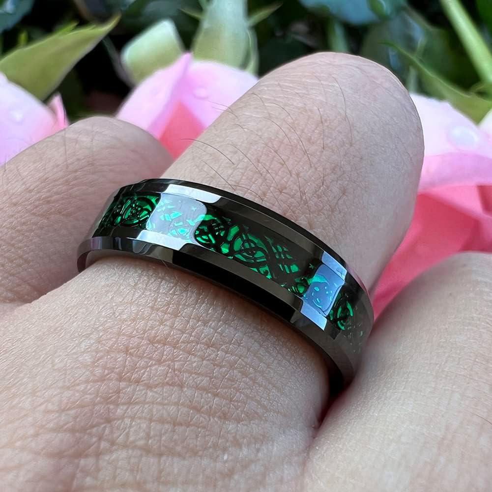 Anillos de tungsteno TUTISS 6mm 8mm con dragón celta