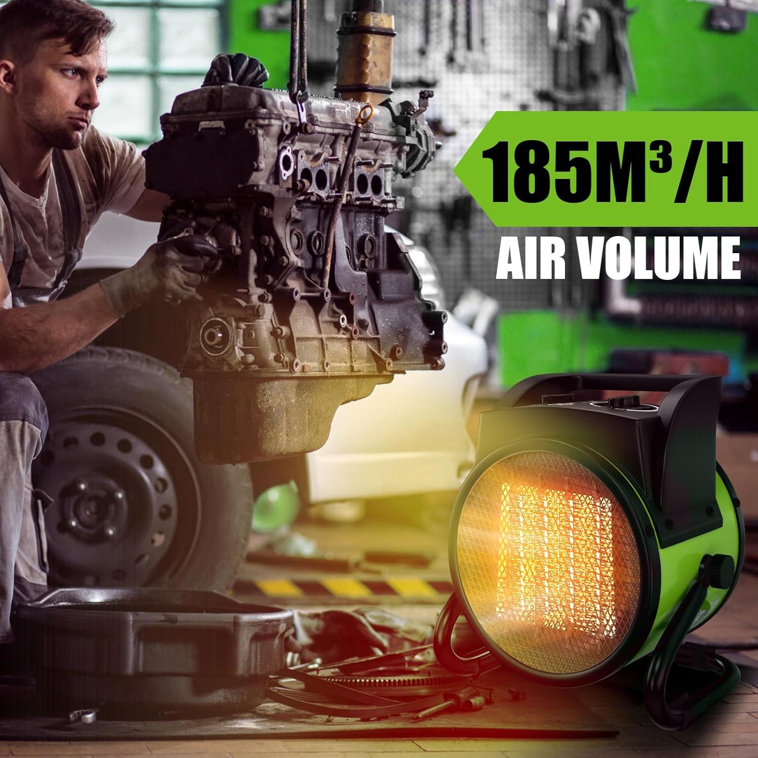 Calentador Eléctrico Gardtech SG665184 1500W Verde para Invernadero