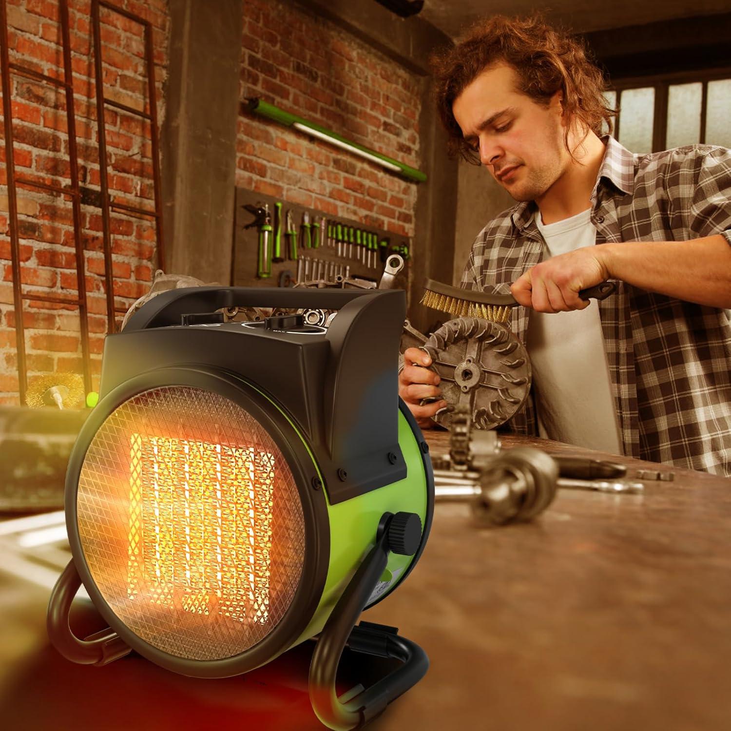 Calentador Eléctrico Gardtech SG665184 1500W Verde para Invernadero