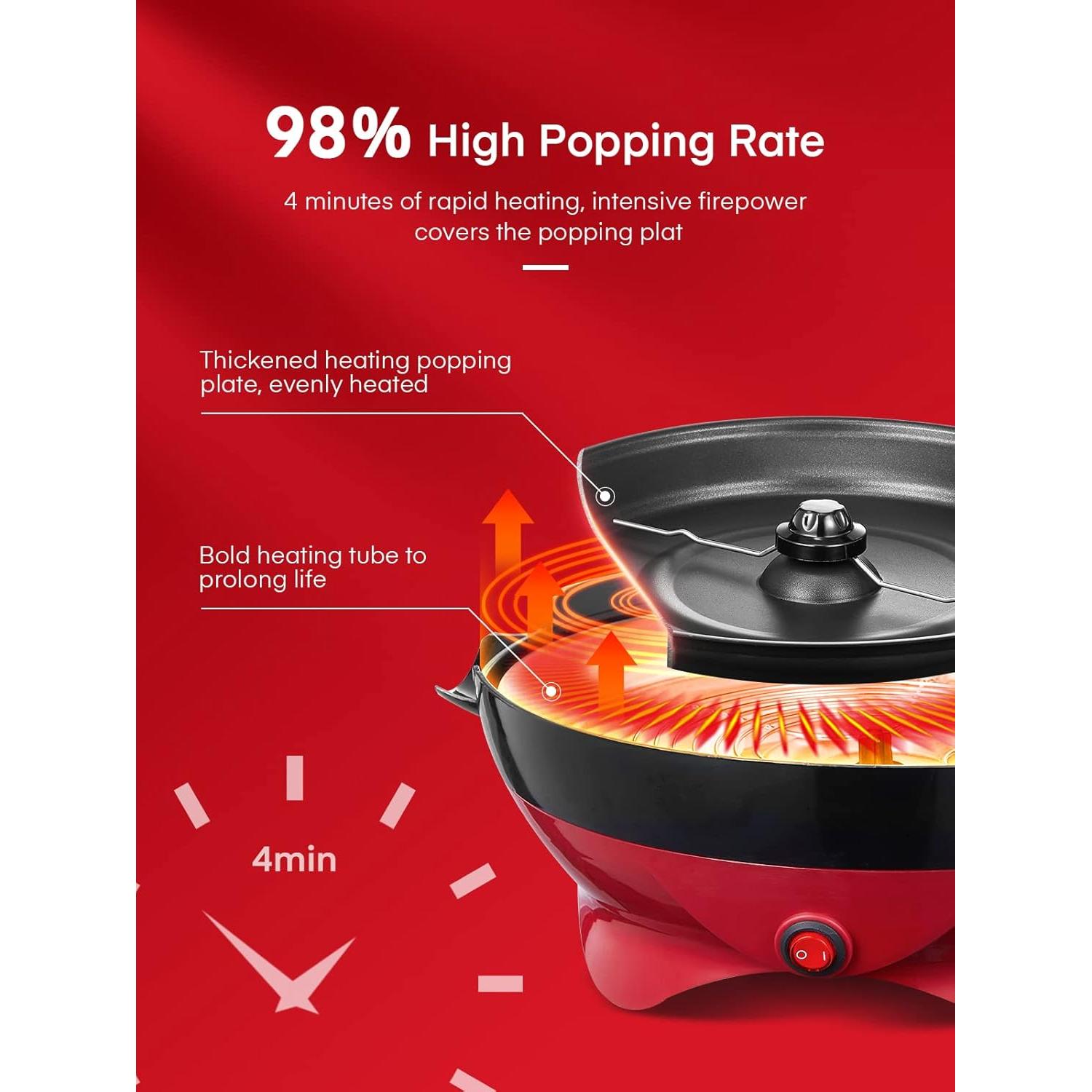 Máquina de Palomitas FOHERE 6.3L Eléctrica con Tapa Grande