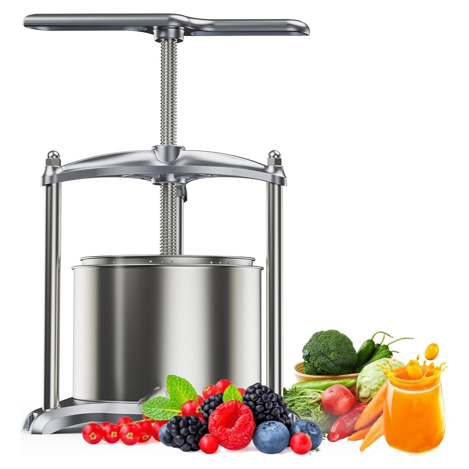 Prensa de Vino EJWOX 1.6L Manual para Frutas y Verduras