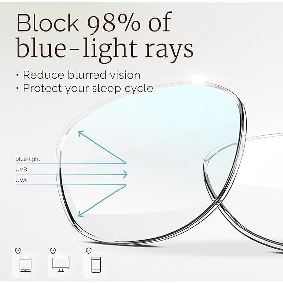 Gafas de Lectura CCVOO 6 Pack Estilo Oprah 3.0x Luz Azul