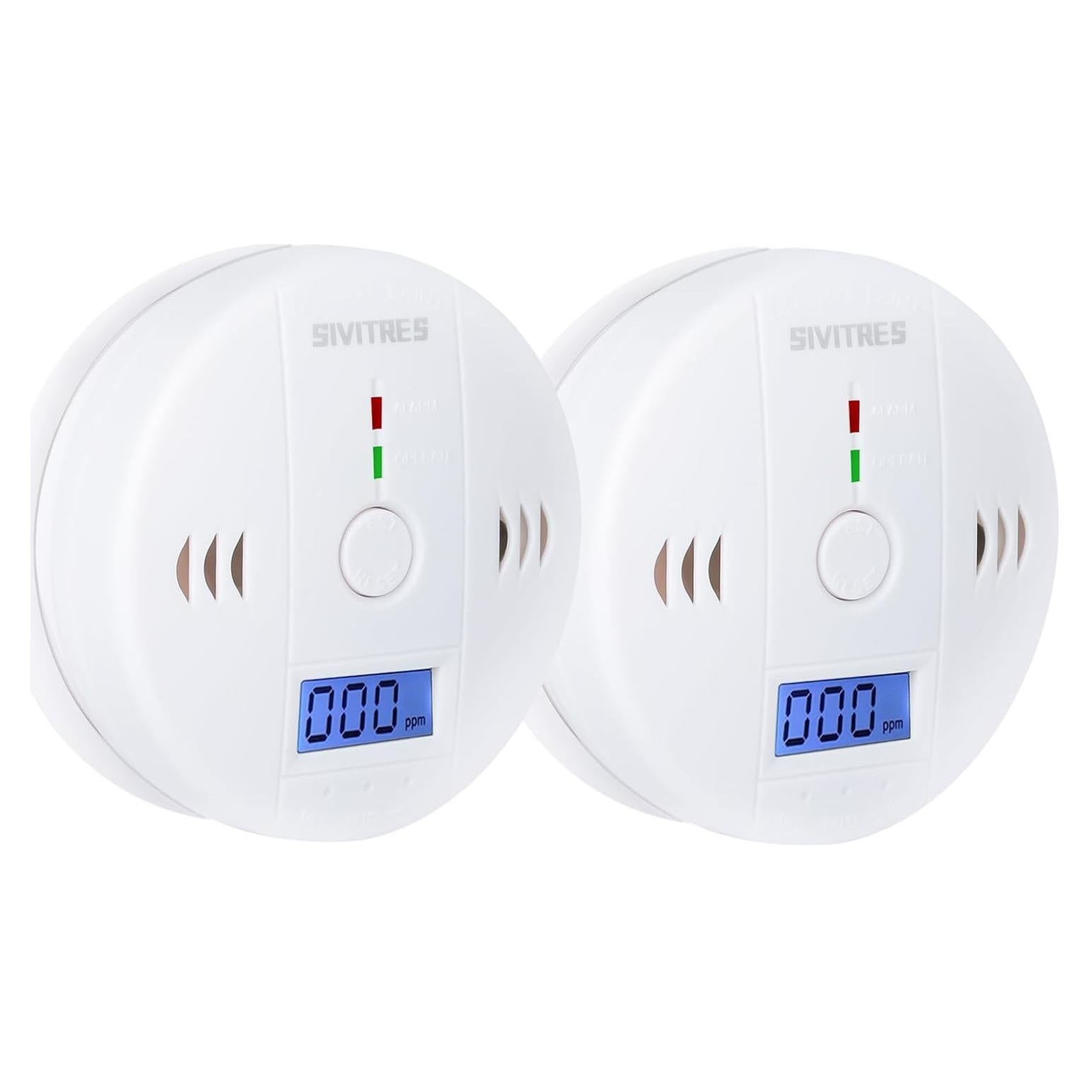Detector de Monóxido de Carbono SIVITRES T100001F LCD Batería