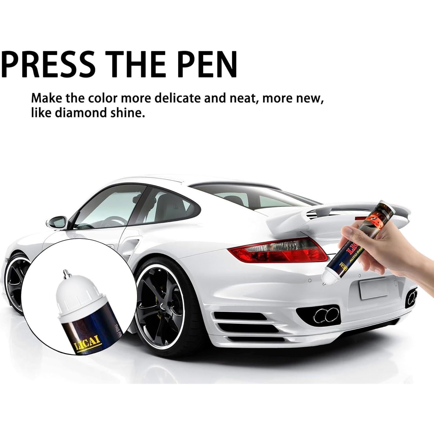 Pure White Touch Up Paint For Cars, Automotive White Car Paint Pen Scratch Repair Two-In-One Touch Up Paint, Premium Car Scratch Remover for Deep Scratches
