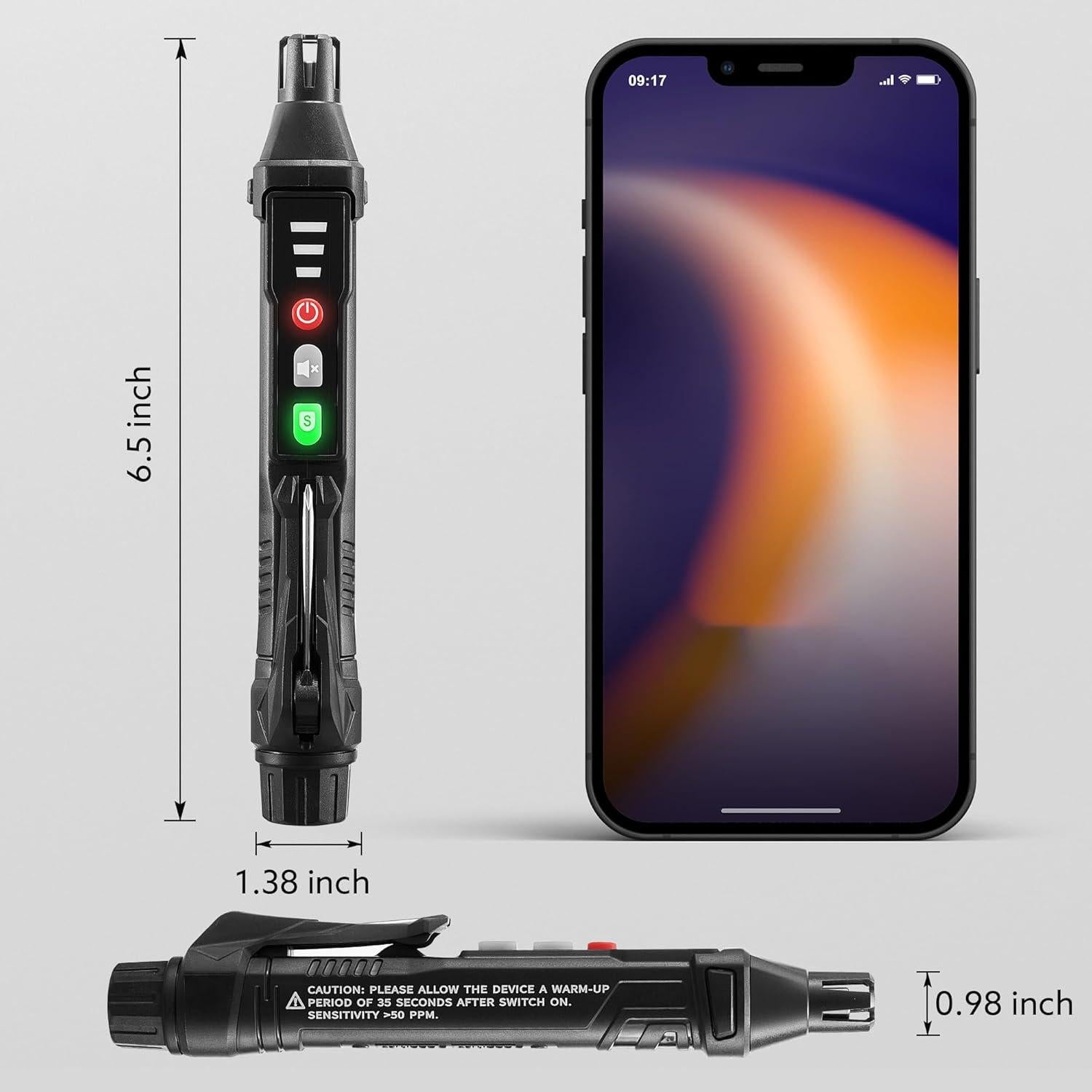 Detector de Fugas de Gas IVOLWIN GLD6308 Portátil 2 en 1