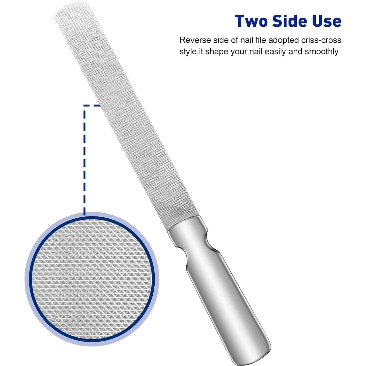 Lima de Uñas de Acero Inoxidable Doble Cara Lobodt 12cm