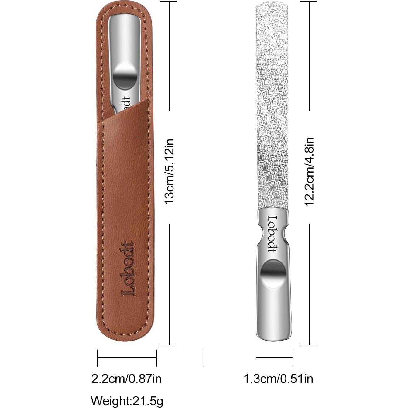 Lima de Uñas de Acero Inoxidable Doble Cara Lobodt 12cm