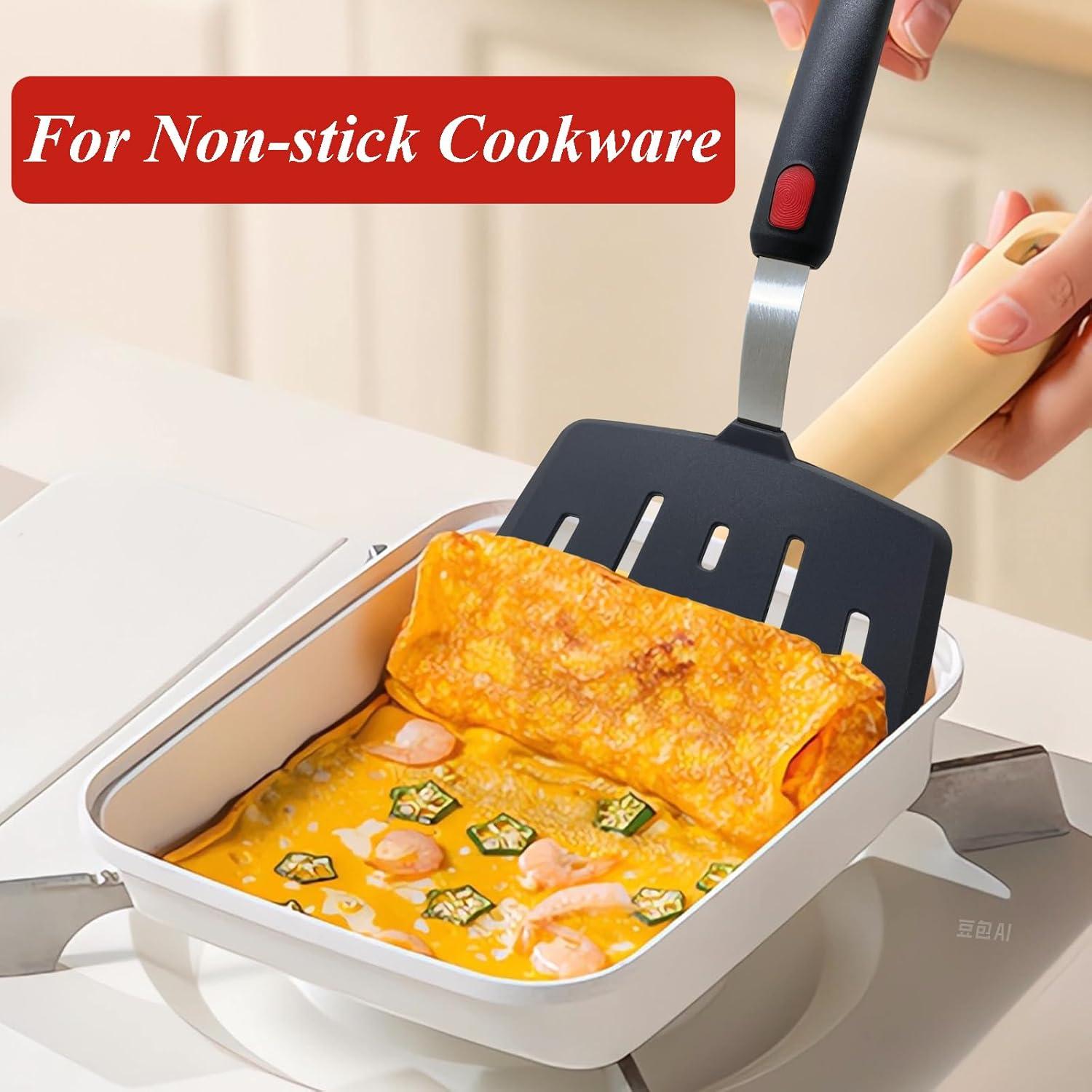 Espátula de Silicona EJOEXQU con Ranuras Anchas, Negra