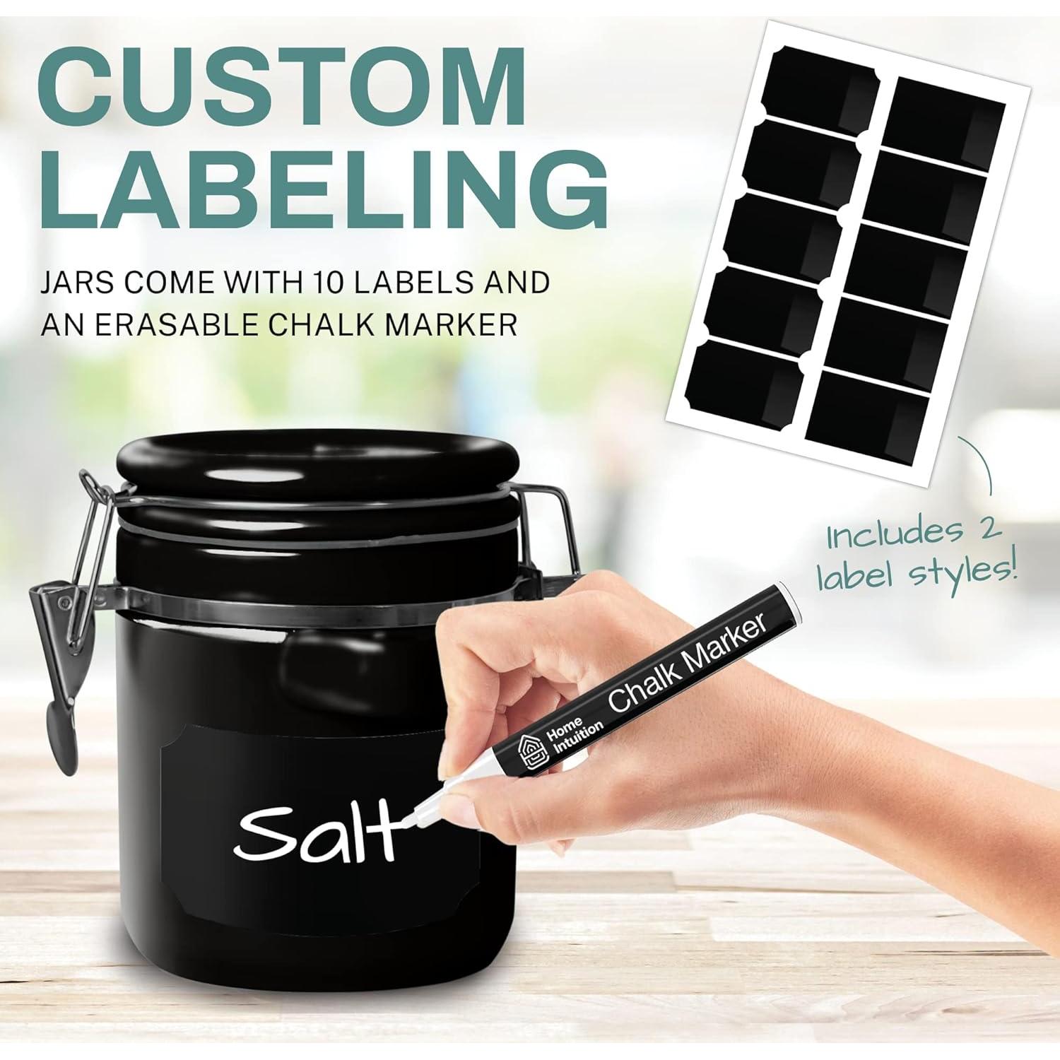 Juego de 4 Tarros de Cerámica Home Intuition - Herméticos 739ml a 1332ml