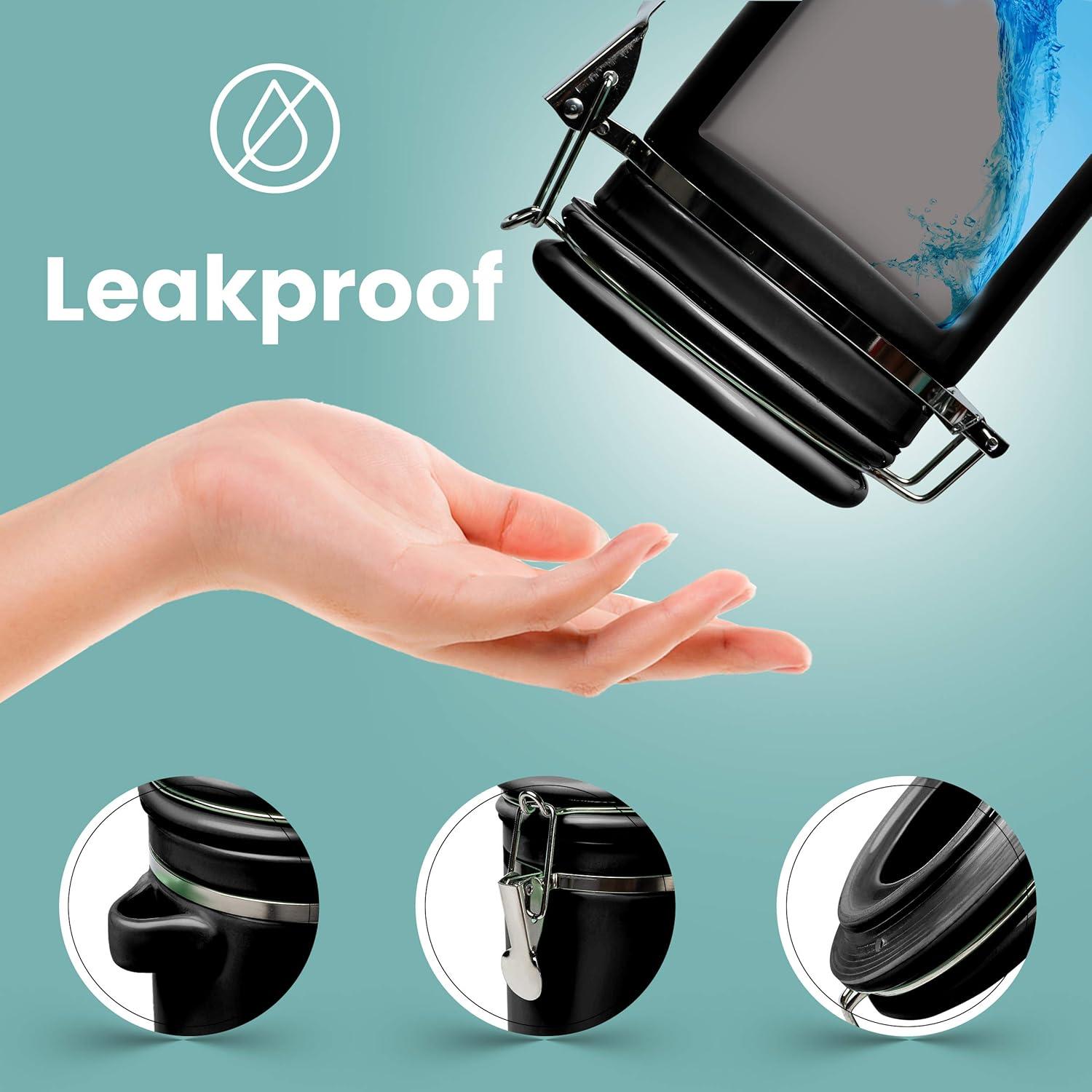 Juego de 4 Tarros de Cerámica Home Intuition - Herméticos 739ml a 1332ml