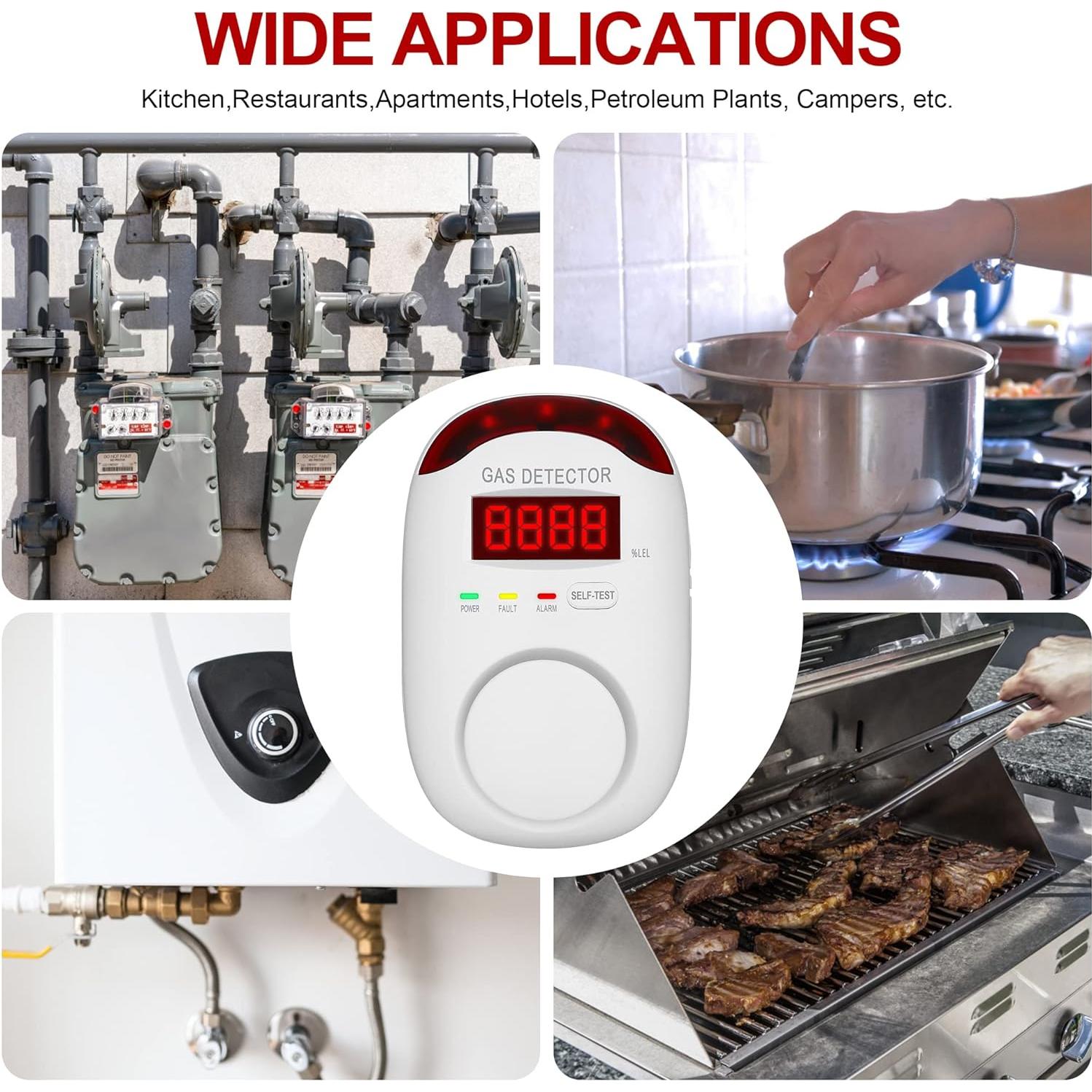 Detector de Gas y Alarma Koabbit WA886 - 2 Paquetes para Hogar