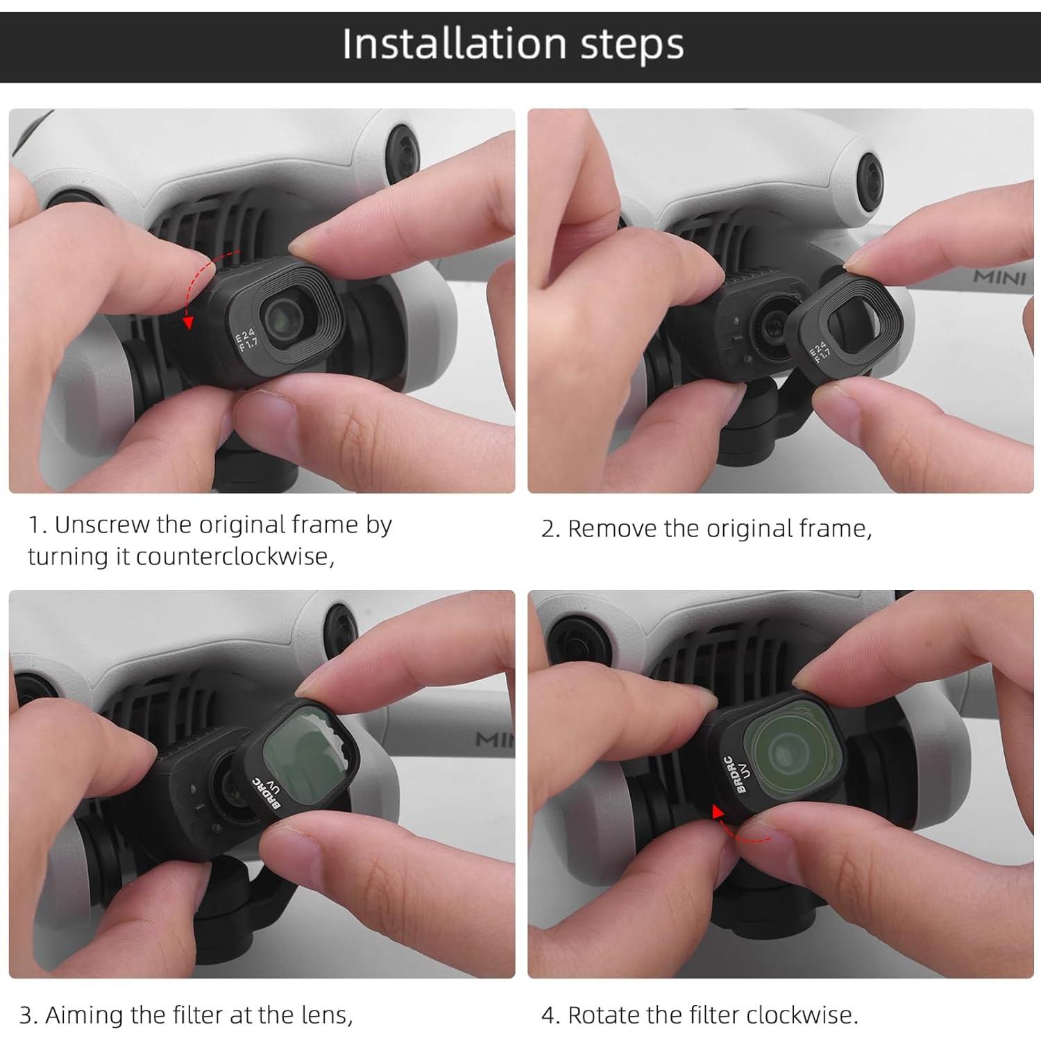 Juego de Filtros BRDRC para DJI Mini 4 Pro - 6 Paquete CPL y ND