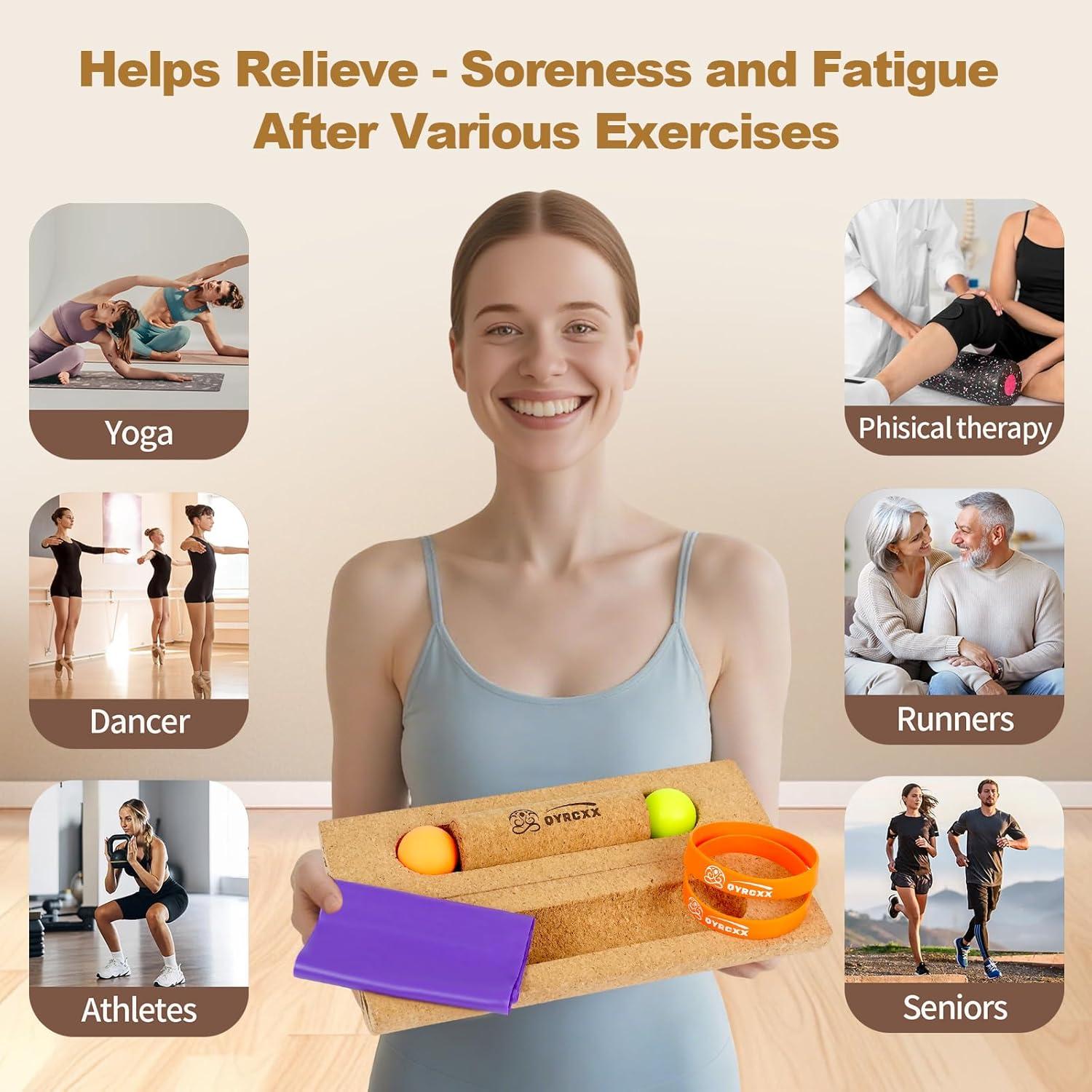 Tabla de Equilibrio de Corcho QYRCXX 35cm - Fortalecedor de Pies