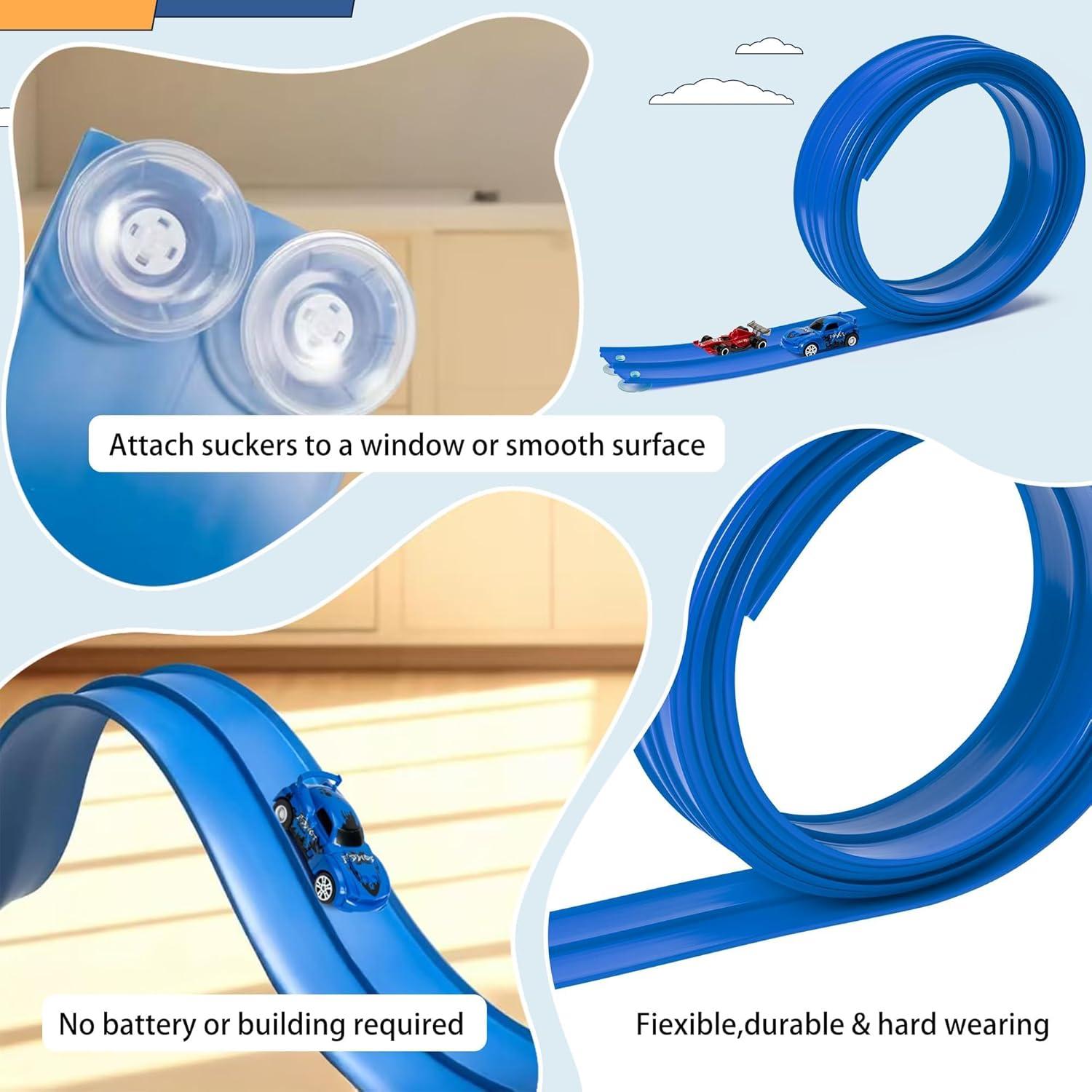 Juego de Pista de Carreras Flexible VERSRH 4.88m Azul