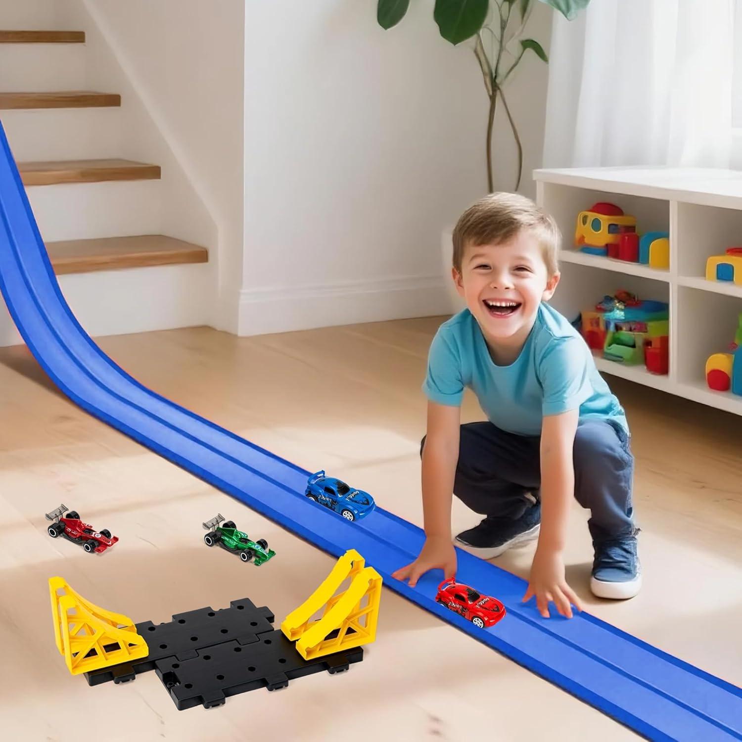 Juego de Pista de Carreras Flexible VERSRH 4.88m Azul