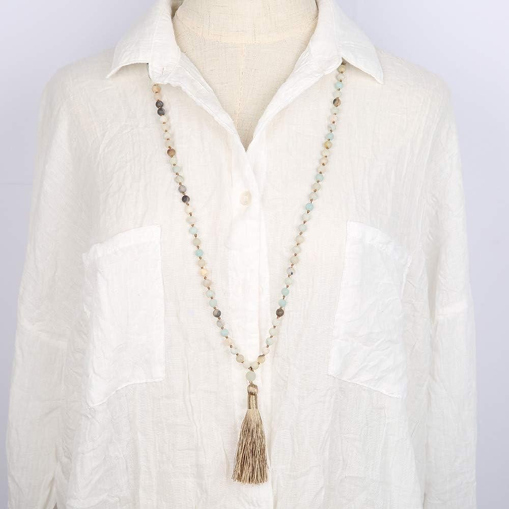 Collar Mala de Amazonita Natural 108 Cuentas 6mm Hecho a Mano