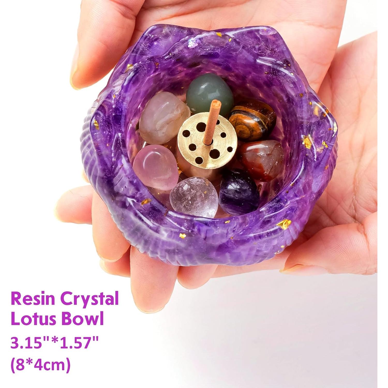 Set Horno de Incienso de Loto de Cristal RJINGSHI 15 Piezas