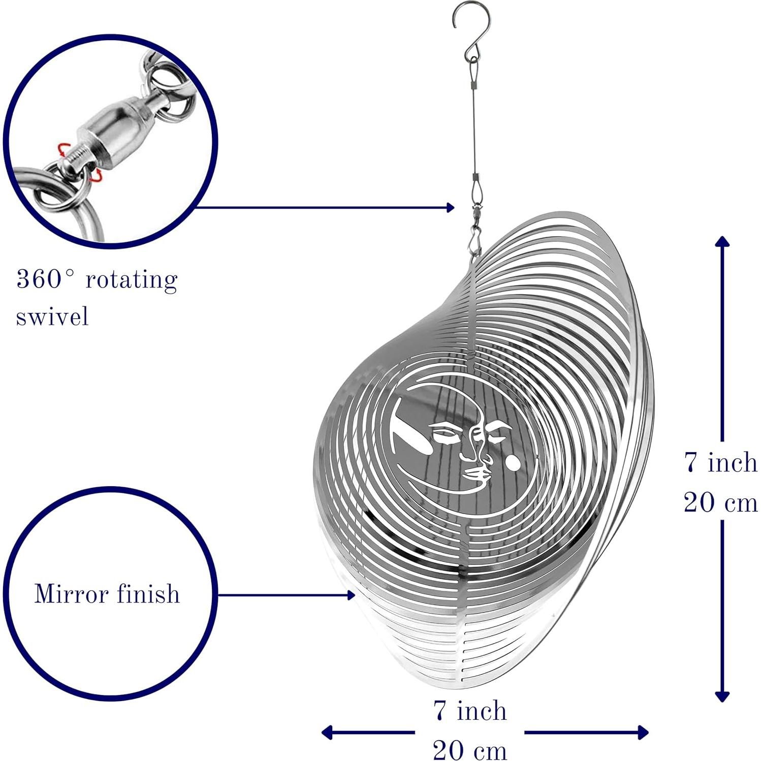 Girador de Viento Metal Belleza y el Viento 3D Sol y Luna