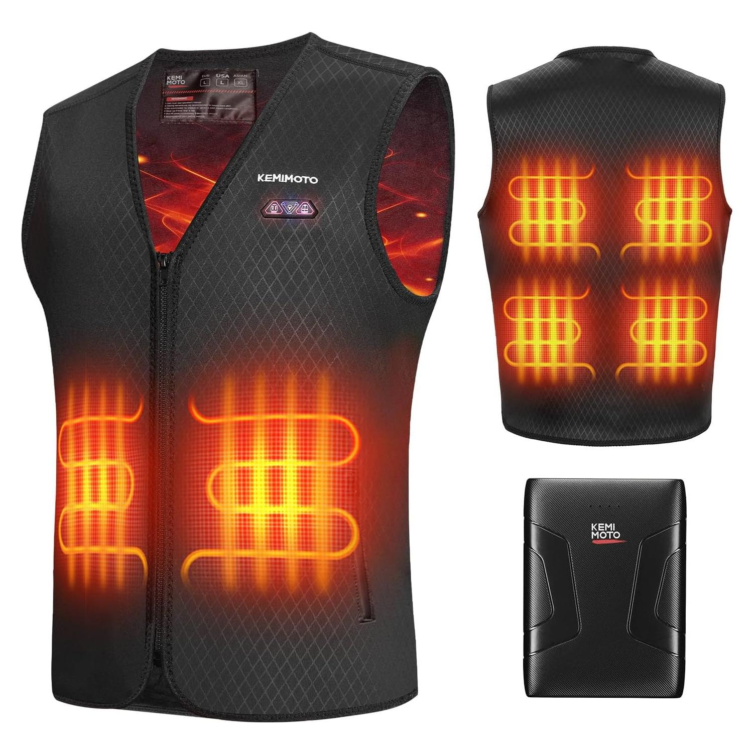 Chaleco Térmico KEMIMOTO para Hombres con Batería 10000mAh