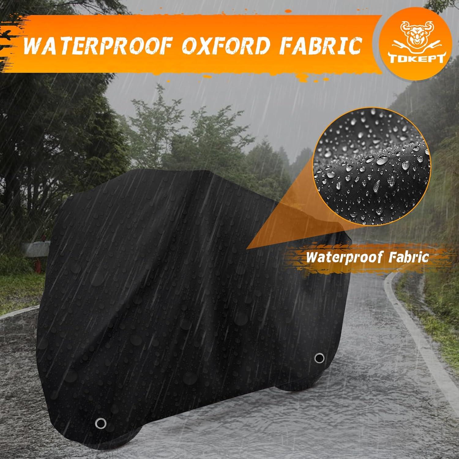 Cubierta de Motocicleta Tokept XL Negra Impermeable 243.84 cm