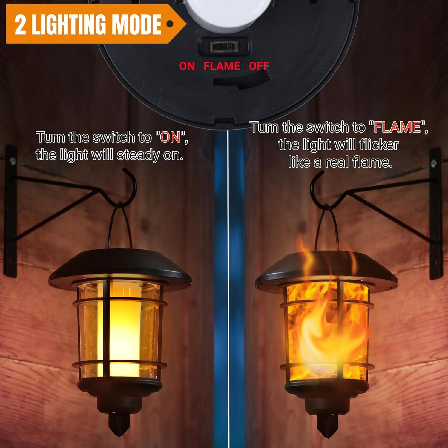 Linternas de Pared Solar Dynaming LED con Llama, Paquete de 2