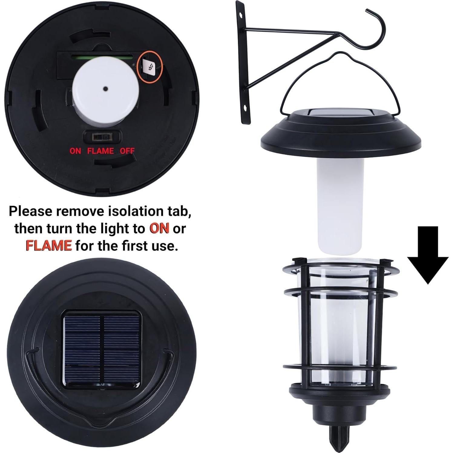 Linternas de Pared Solar Dynaming LED con Llama, Paquete de 2