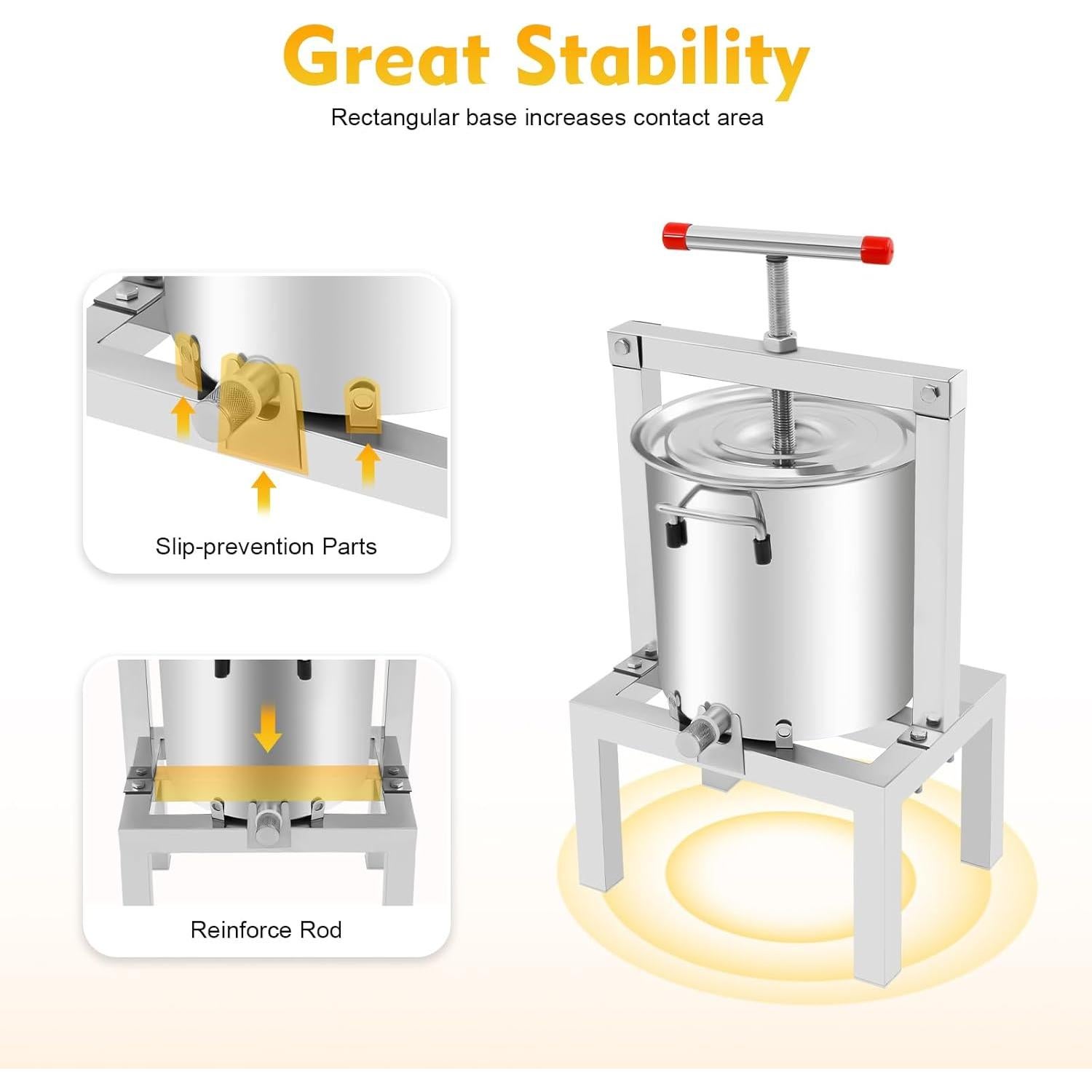 Prensa Manual de Miel 10L Acero Inoxidable FFanhia