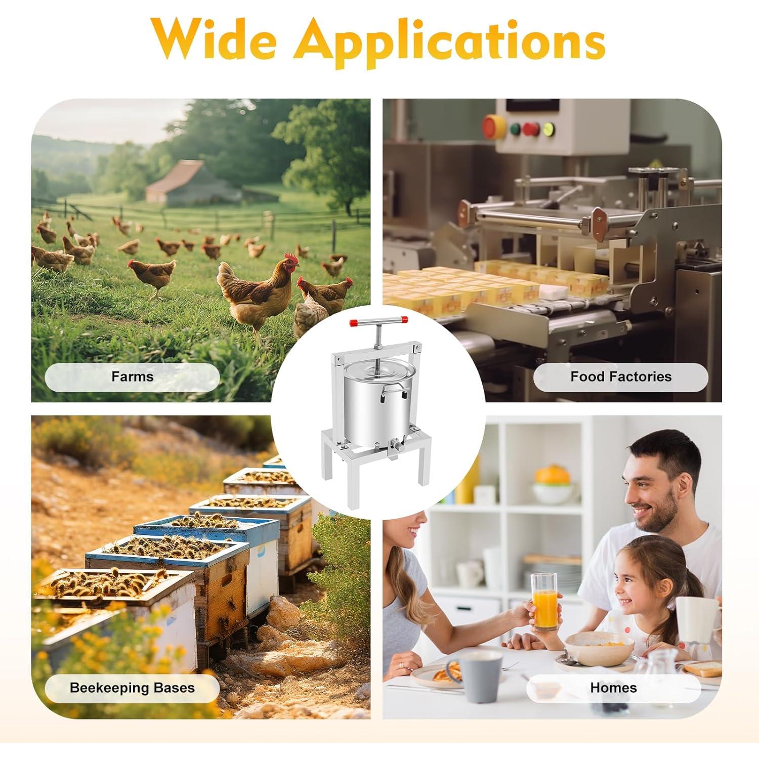 Prensa Manual de Miel 10L Acero Inoxidable FFanhia