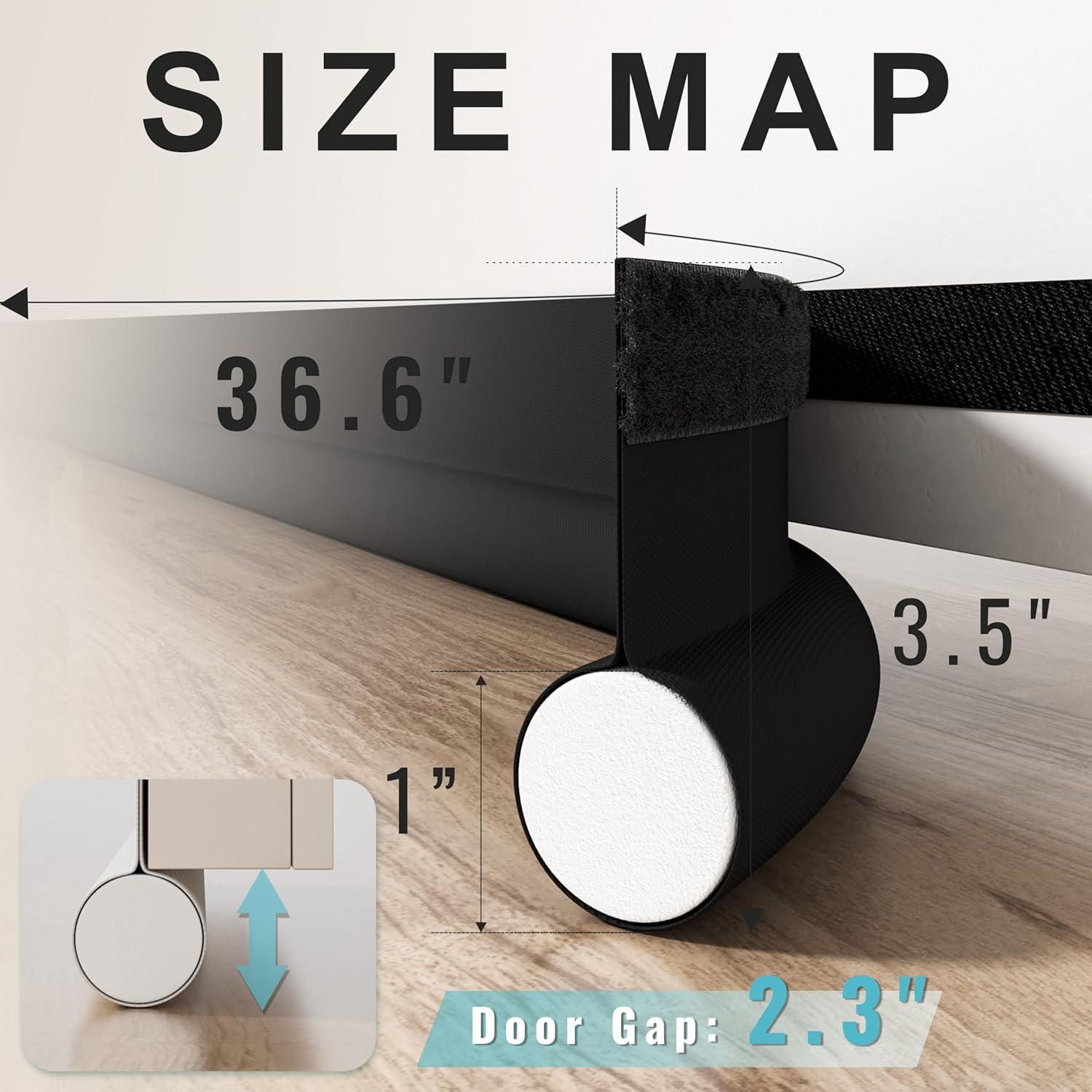 Tapón de Corrientes de Aire SYIPO 92.9 cm Ajustable Negro