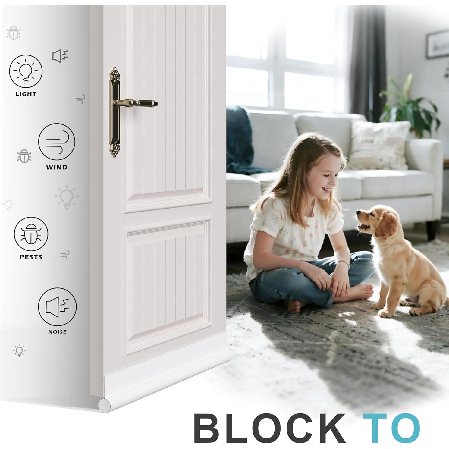 Tapón de Corrientes de Aire SYIPO 92.9 cm Ajustable Negro