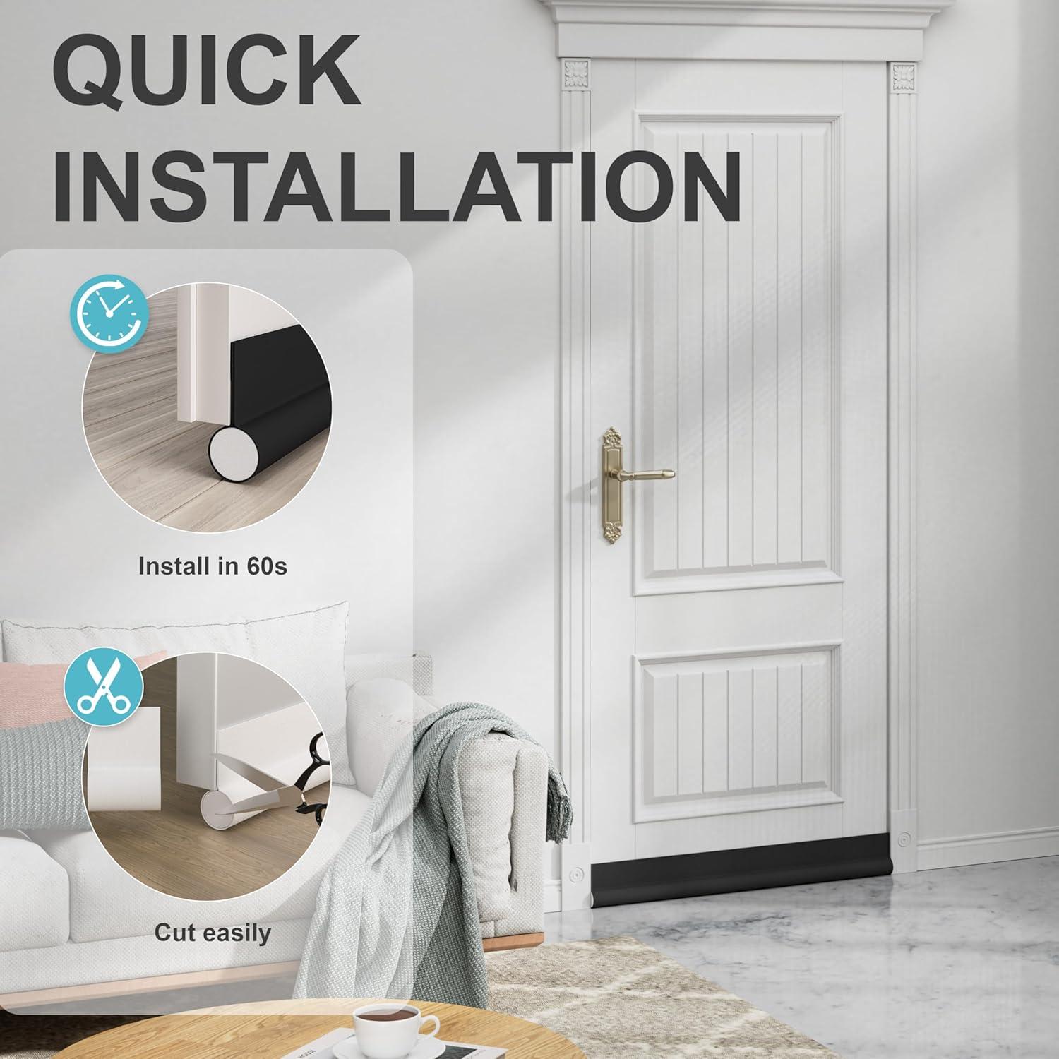 Tapón de Corrientes de Aire SYIPO 92.9 cm Ajustable Negro